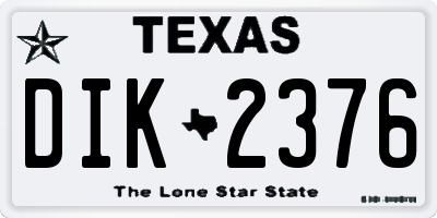 TX license plate DIK2376