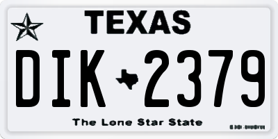 TX license plate DIK2379