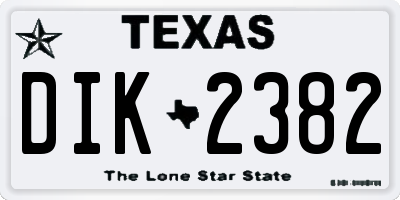 TX license plate DIK2382