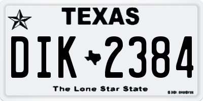 TX license plate DIK2384