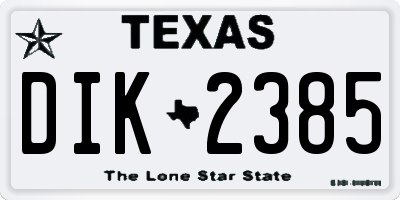 TX license plate DIK2385