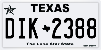 TX license plate DIK2388