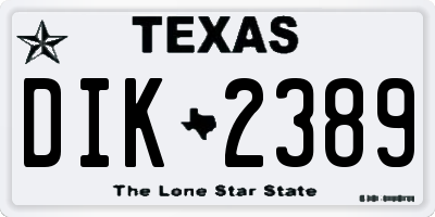 TX license plate DIK2389