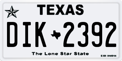 TX license plate DIK2392