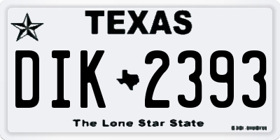 TX license plate DIK2393
