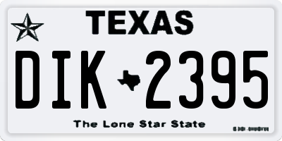 TX license plate DIK2395