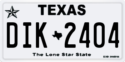 TX license plate DIK2404