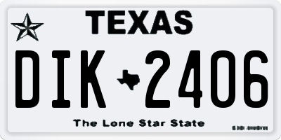 TX license plate DIK2406