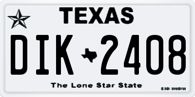 TX license plate DIK2408