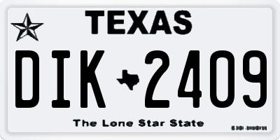TX license plate DIK2409