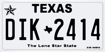 TX license plate DIK2414