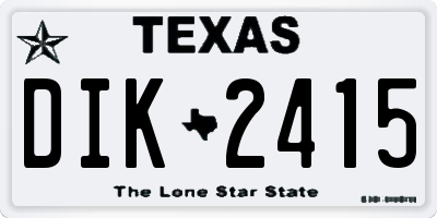 TX license plate DIK2415