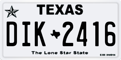 TX license plate DIK2416
