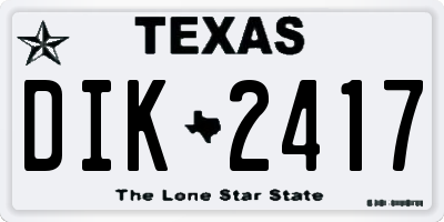 TX license plate DIK2417
