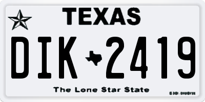 TX license plate DIK2419