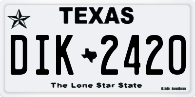 TX license plate DIK2420