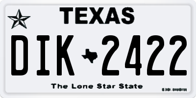TX license plate DIK2422