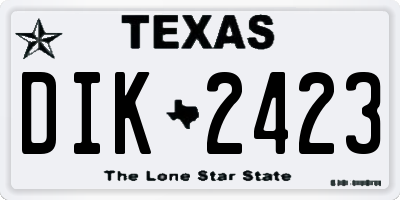 TX license plate DIK2423