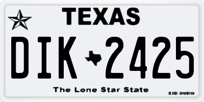 TX license plate DIK2425