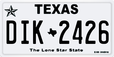 TX license plate DIK2426
