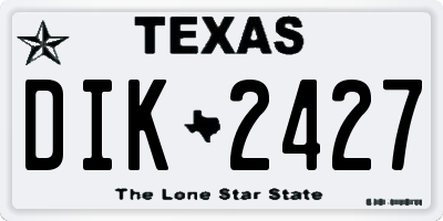 TX license plate DIK2427