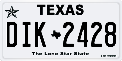 TX license plate DIK2428