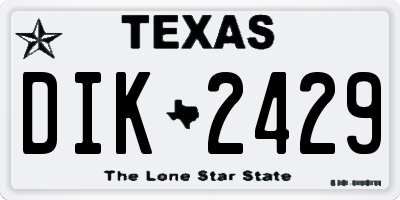 TX license plate DIK2429