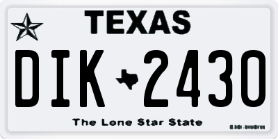 TX license plate DIK2430
