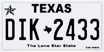 TX license plate DIK2433