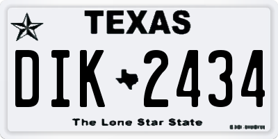 TX license plate DIK2434