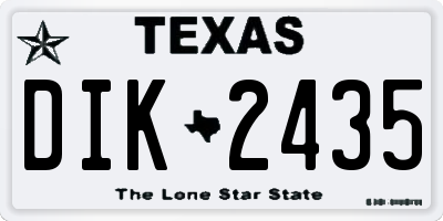 TX license plate DIK2435
