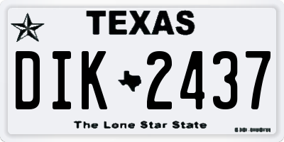 TX license plate DIK2437