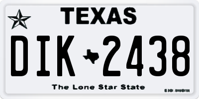 TX license plate DIK2438