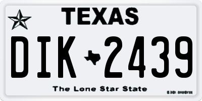 TX license plate DIK2439