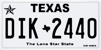 TX license plate DIK2440