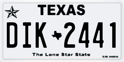 TX license plate DIK2441