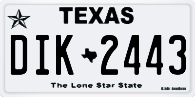 TX license plate DIK2443