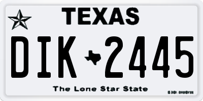 TX license plate DIK2445