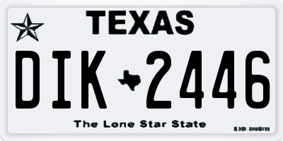 TX license plate DIK2446