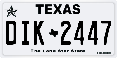 TX license plate DIK2447