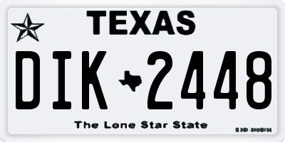 TX license plate DIK2448
