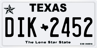 TX license plate DIK2452