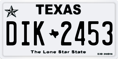 TX license plate DIK2453