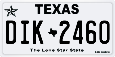 TX license plate DIK2460