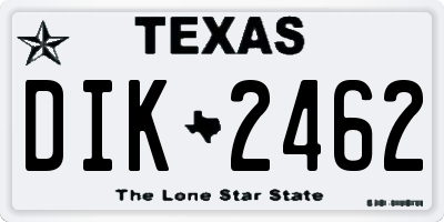 TX license plate DIK2462