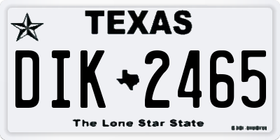 TX license plate DIK2465