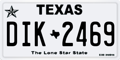 TX license plate DIK2469
