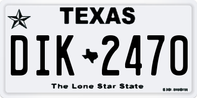 TX license plate DIK2470