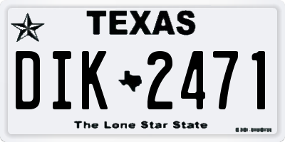 TX license plate DIK2471