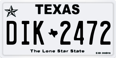 TX license plate DIK2472